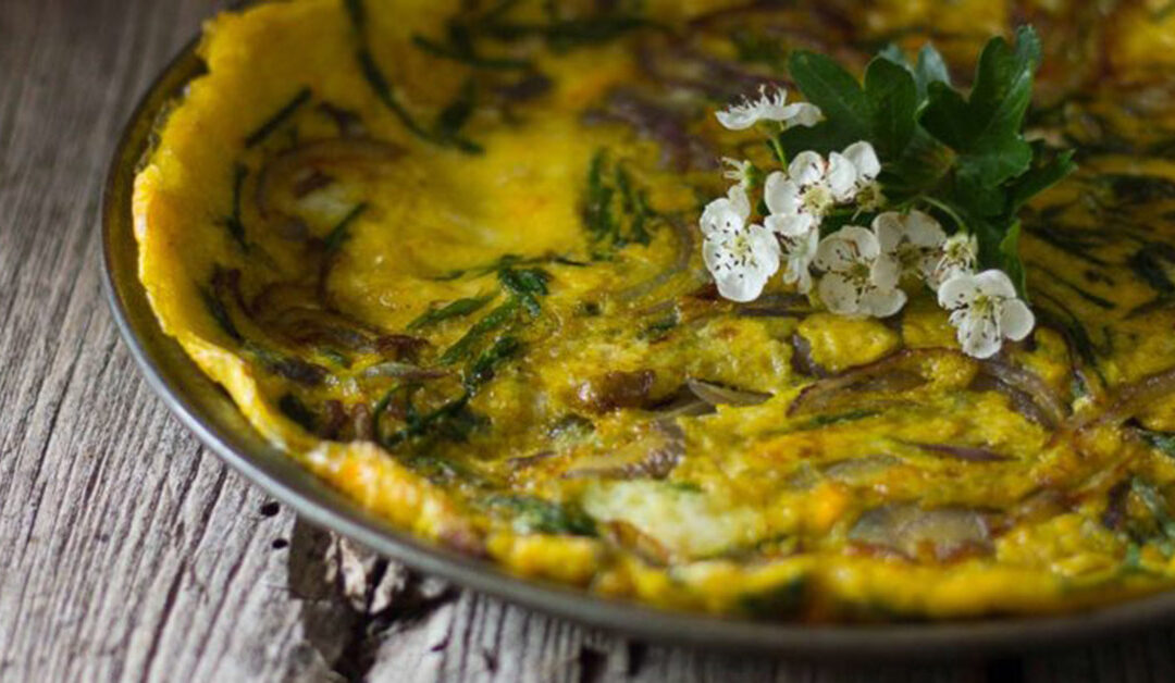 Frittata con le cime di luppolo