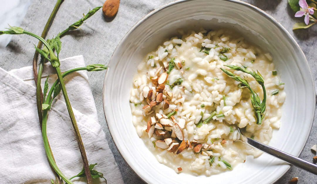 Risotto con le cime di luppolo