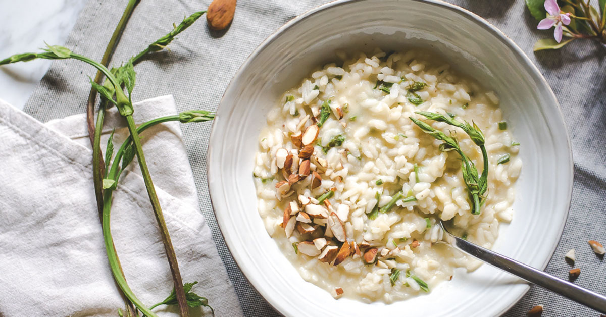 Risotto con cime di luppolo